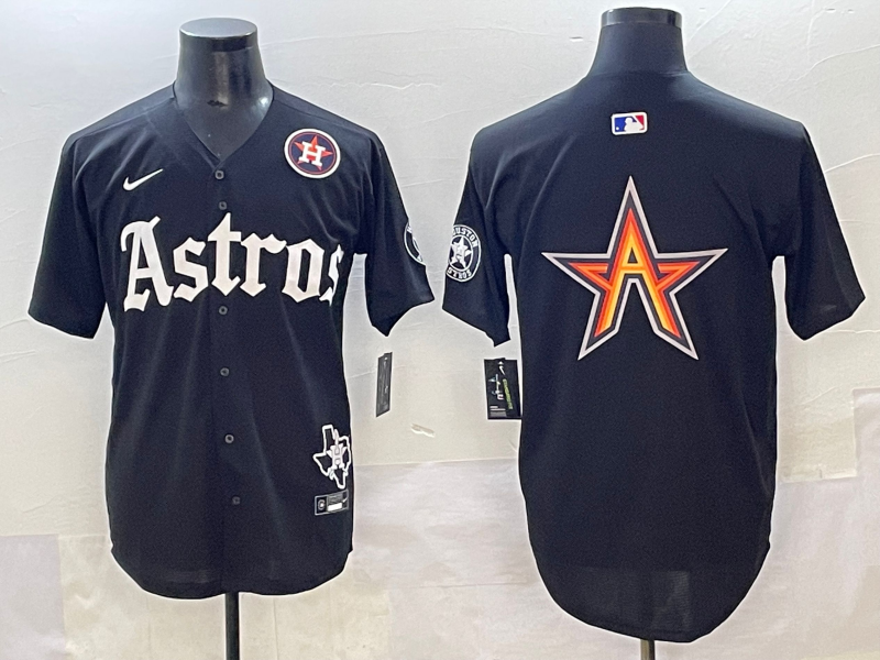 Men Houston Astros blank black MLB Nike 2025 jersey style  18->houston astros->MLB Jersey